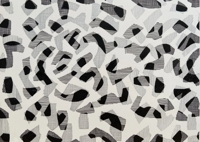 "Bone" 
David Marshall Abstract Pen and Ink on Paper 
12" x 16" 2026 
$300 
