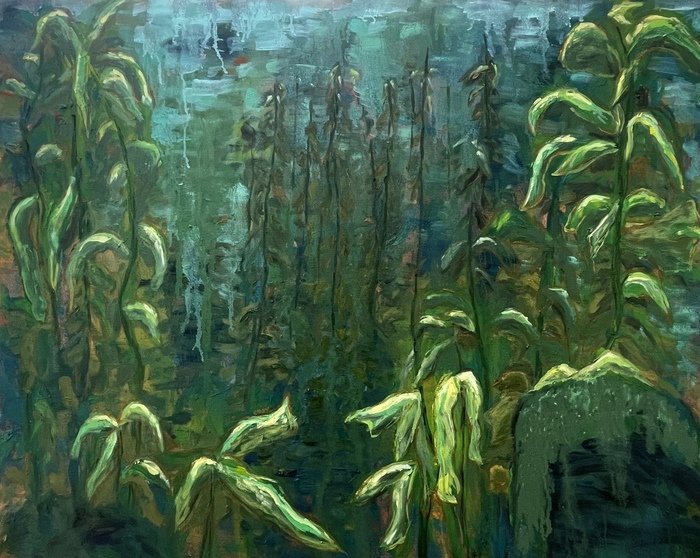 "Kelp Forest" Gloria Naisbitt Oil on Canvas 24" x 30" 
2025 $1,900 