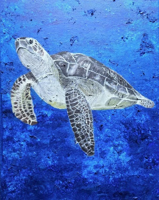 "Floating Along" 
Crystal Sons Acrylic 14" x 11" 
2026 
$200 