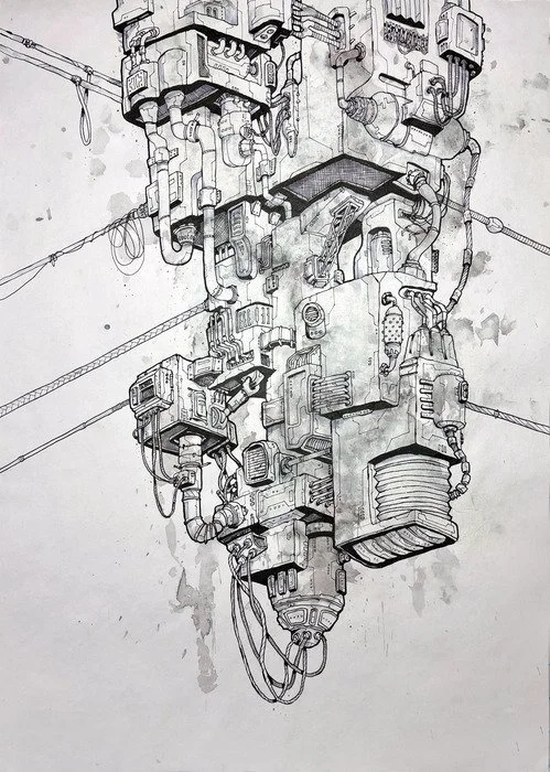 "JCA" Paul Alvord Ink and Watercolor Washes on Paper 23.25" x 16.5" 2026 
$800 
