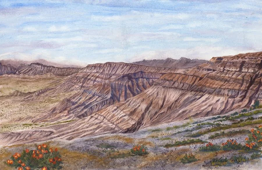 "Moenkopi Plateau" 
Roberta Parry Santa Fe, NM, USA Transparent Watercolor 
12" x 20" 
2020 
$980 