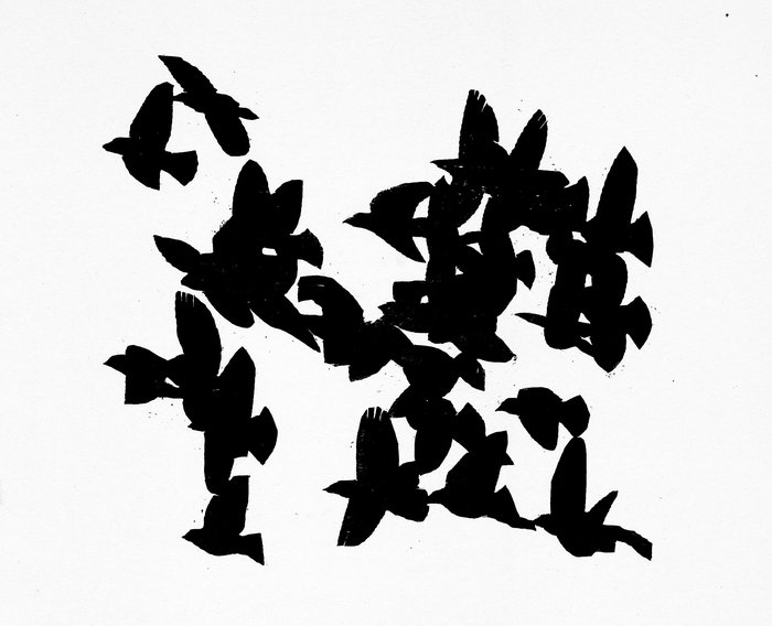 "Wings" 
Mark Weaver 
Hand Printed Woodcut 11" x 14" 
2019 
$225 