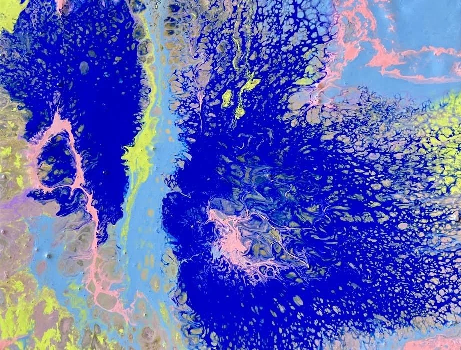 "The Strait of Juan de Fuca" Mills Frasheri 
Acrylic and Glue Pour with Propane 
8" x 12" 
2026 
$120 