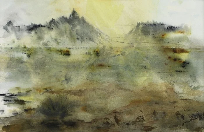 "Secrets of the Mountains" Nancy Trottner  Watercolor 9.5" x 12" 
2024 $400 