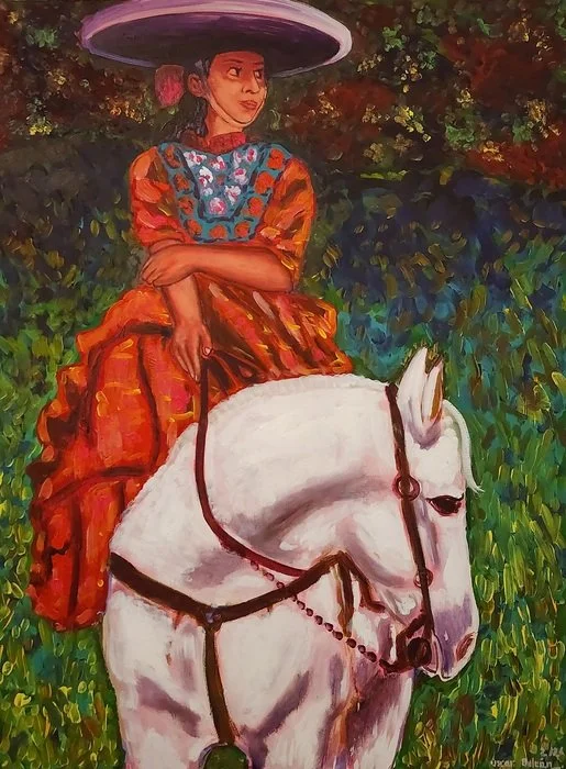 "La Sofia Entre El Campo" 
Oscar Galvan 
Acrylic 
40" x 30" 
2026 
$900 