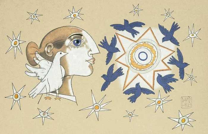 "The Ornithologist's Dream" David Hile Ink, Colored Pencils 20.5" x 27.5" 
2026 $800 