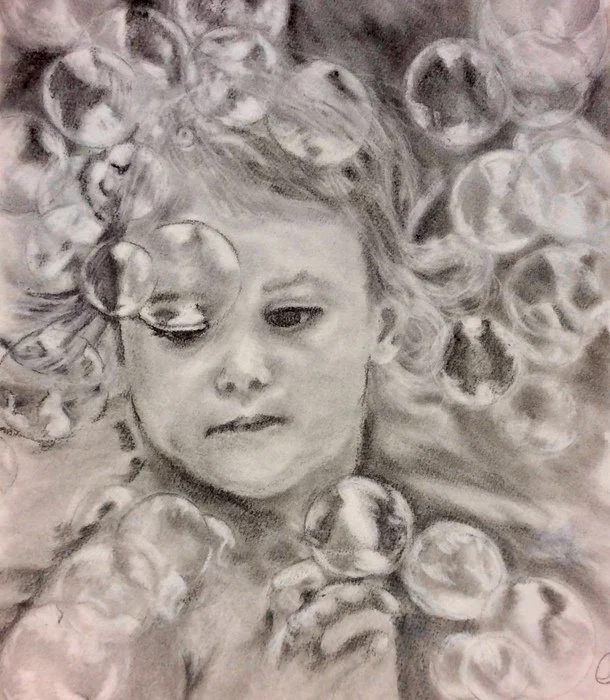 "Wonderment" 
Jo Anne Parr Graphite on Paper 12" x 9" 
2026 
NFS 