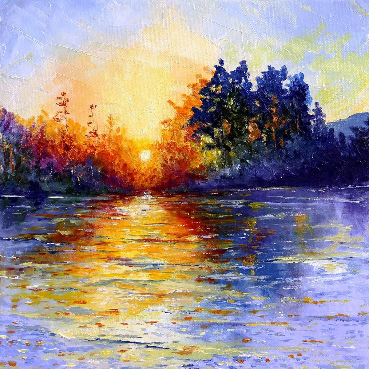 "Exhale" Meaghan Troup Mifflinburg, PA, USA Oil Palette Knife Painting 12" x 12" 2025 $375 
