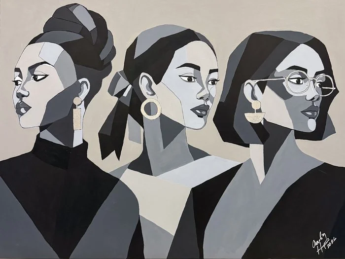 "Held in Common" Amelia Hainaut 
Acrylic Paint with Metallic Acrylic Accents on Stretched Canvas 30" x 40" 
2026 
$1,800 