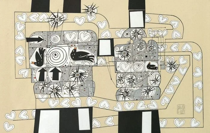 "Love Corp"
 David Hile Ink, Colored Pencils 
25" x 30" 
2024 NFS 