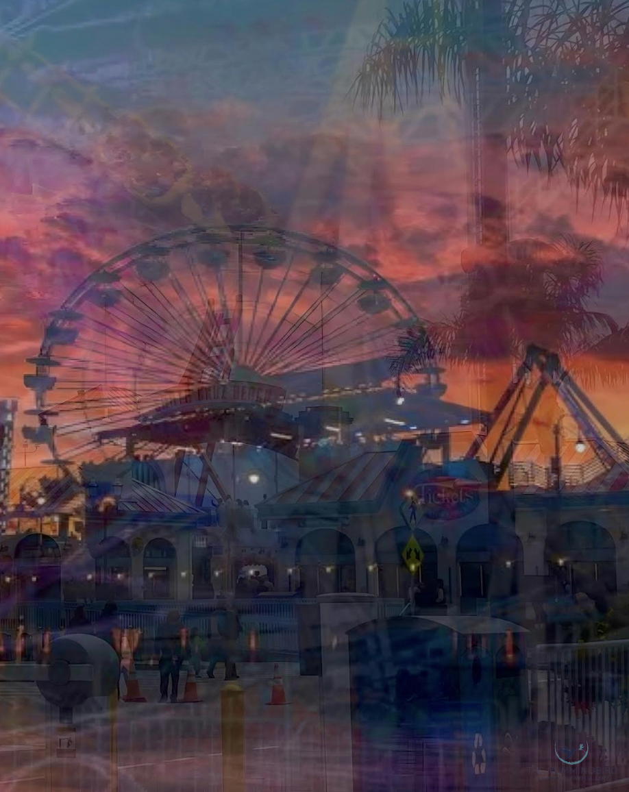 "The Park Closes at Dusk" Rodd Hernandez Composite Photography Collage 
18" x 14" 
2024 
$350 