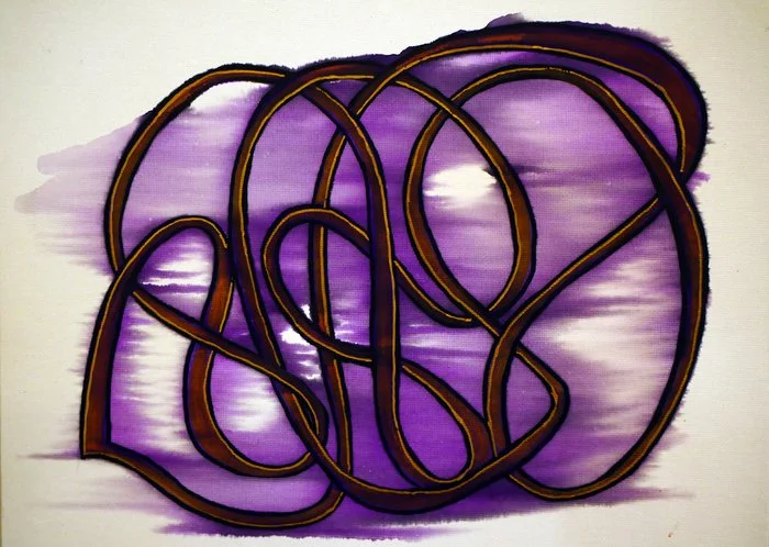 "Spiraled Glow" 
Christina Clark Alcohol Marker & Acrylic Pen w/ Isopropyl Alcohol Diffusion 9" x 12" 
2025 
$450 