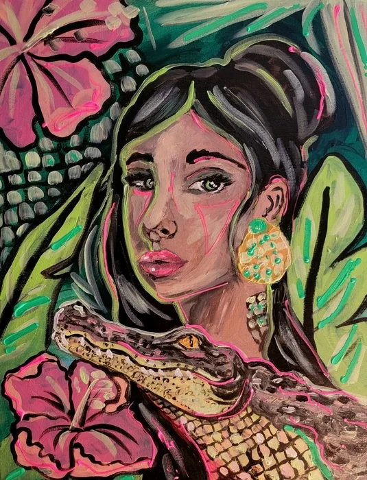 "Seduction of Leda" 
Bianca Castillo-Neill 
Acrylic 20" x 16" 2026 $500 