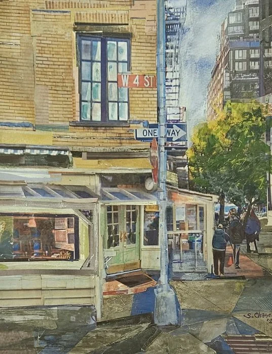 "New York Cafe" Sandra Chase Mixed 11" x 9" 
2026 $450 