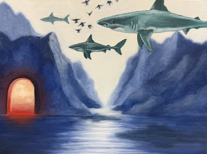 "I am Not in Kansas Anymore" 
Marisa Andropolis 
Oil on Canvas 
9" x 12" 
2025 
$450 