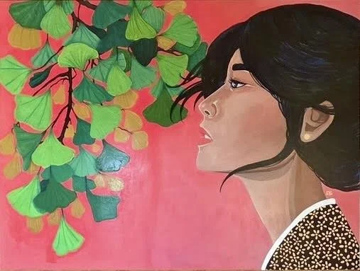 
"Yasuragi" Juliana Garcia Gautier Acrylic on Wooden Panel 49" x 63" 
2024 $15,000 