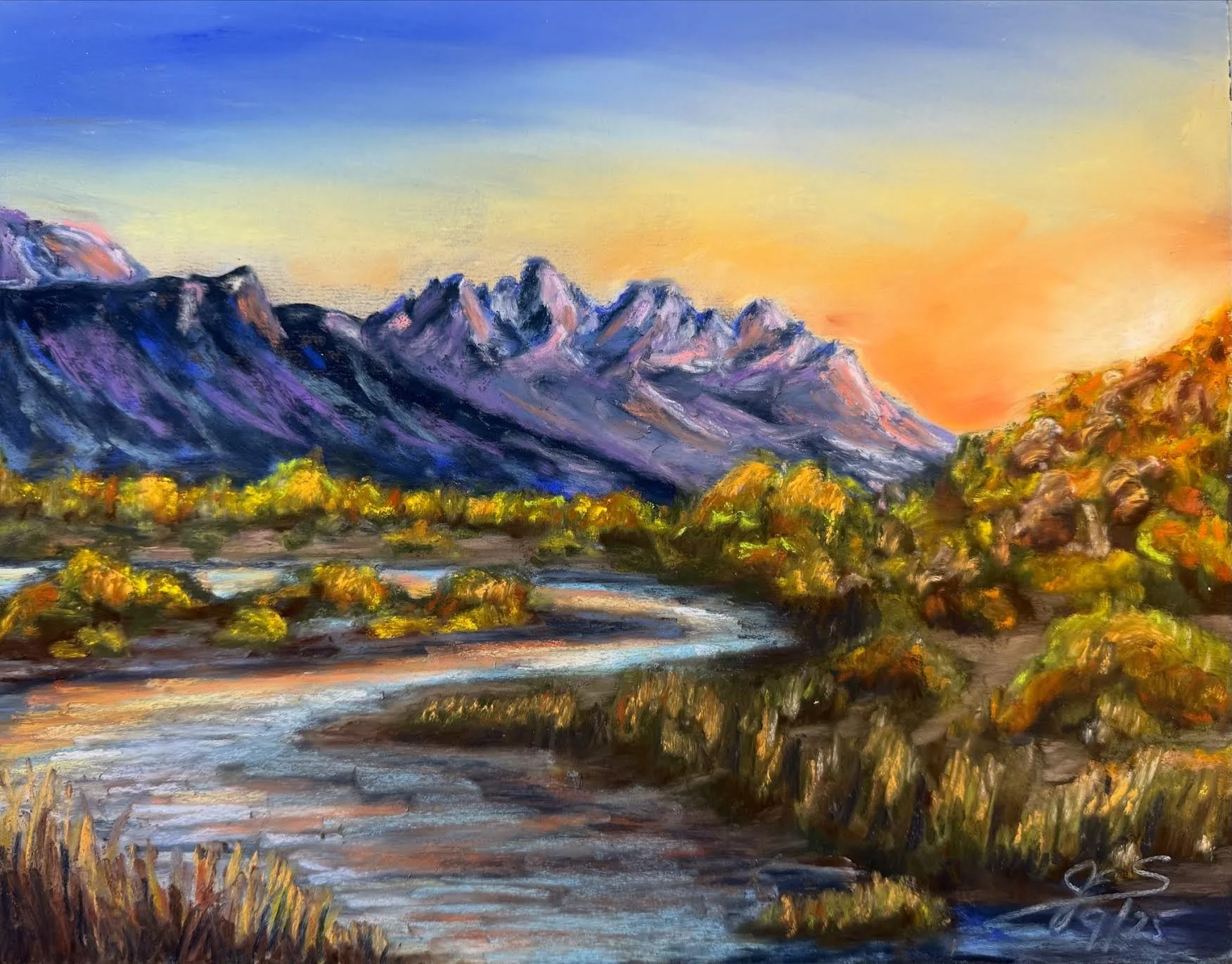 "Tetons Sunrise" Jim Slavik Lakewood, CO, USA 
Soft Pastels 11" x 14" 2025 
$549 