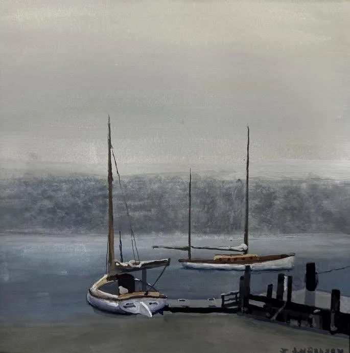 "Rainy Days and Mondays" James Anderson Gouache on Watercolor Paper 
10" x 10" 
2025 $425 