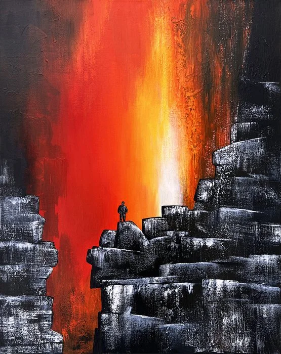 "Watching in Awe"
 Richard Mittelstadt Acrylics 30" x 24" 
2025 $700 