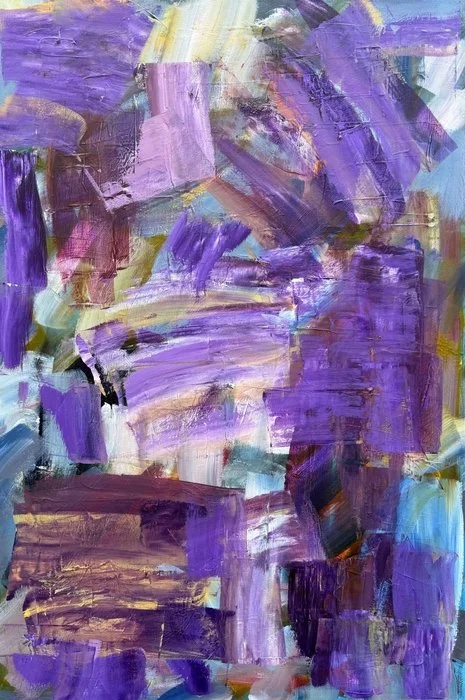 "Joy in Purple" 
Mark Snedeker 
Acrylic 36" x 24" 
2026 
$800 