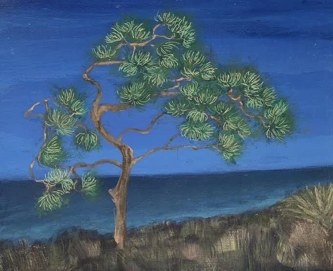"Torrey Pine" 
Diana Brown Acrylic on Canvas 
8" x 10" 
2022 
NFS 