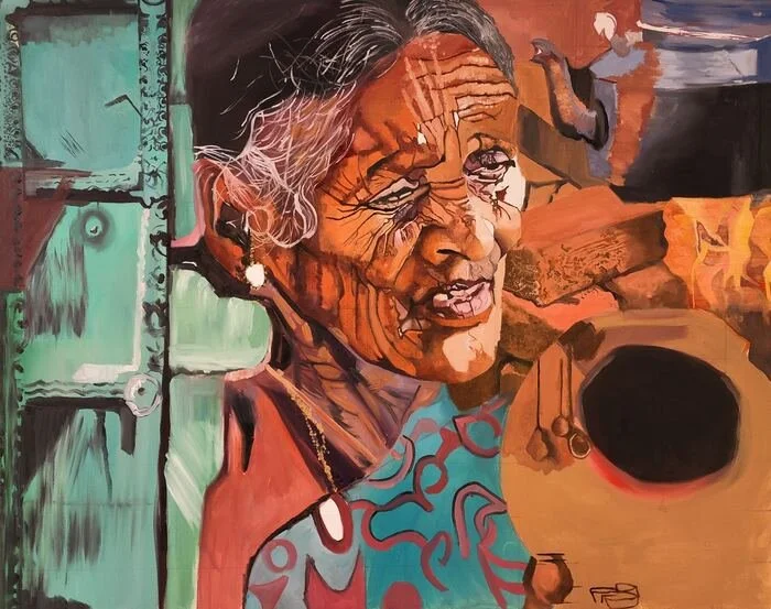 "Simplicity" Om Tolani Oil on Canvas 48" x 60" 
2025 $4,000 