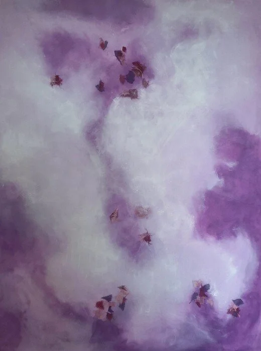 "Chromatic Storm Series: Purple Storm" Gail Morrison-Hall Acrylic with Collaged Elements 48" x 36" 
2022 
$2,000 
