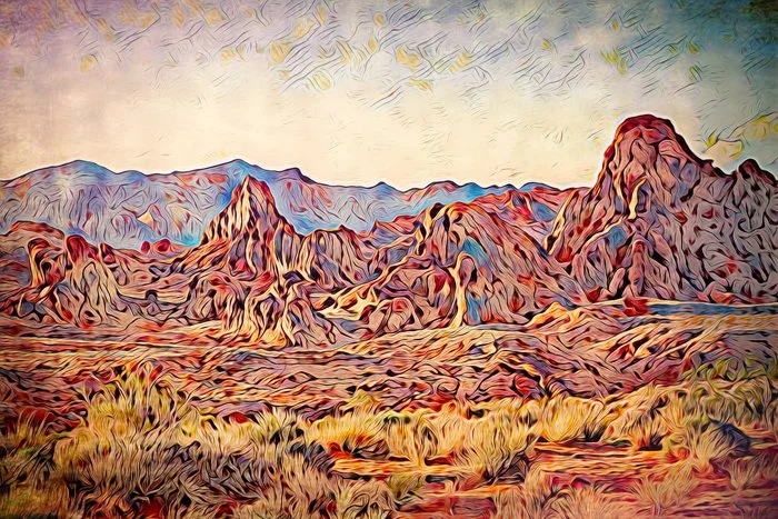 "The Valley of Fire is Melting" Gerrit van Ommering Photography, Digital Alteration, Archival Pigment Print 12" x 18" 
2024 $200 