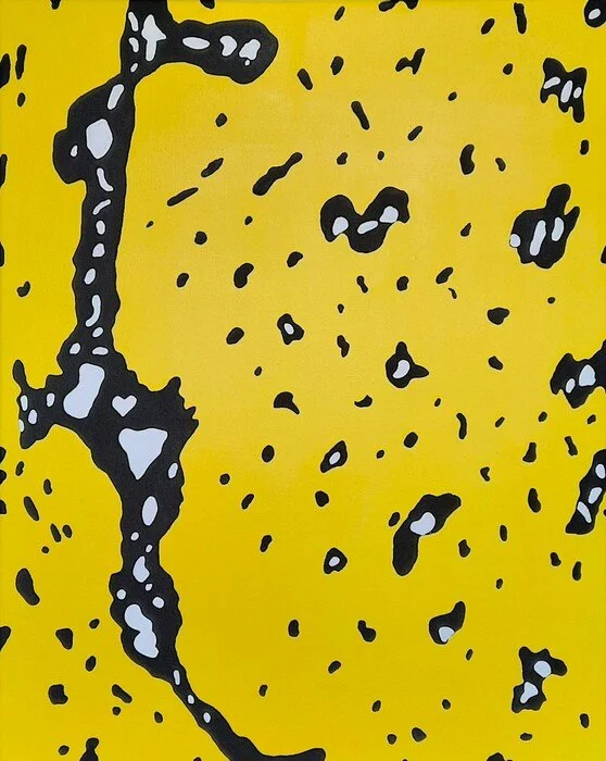 "Green Tree Python Juvenile Yellow" Catherine Nugent Acrylic on Canvas
 20" x 16" 
2025 $1,500 