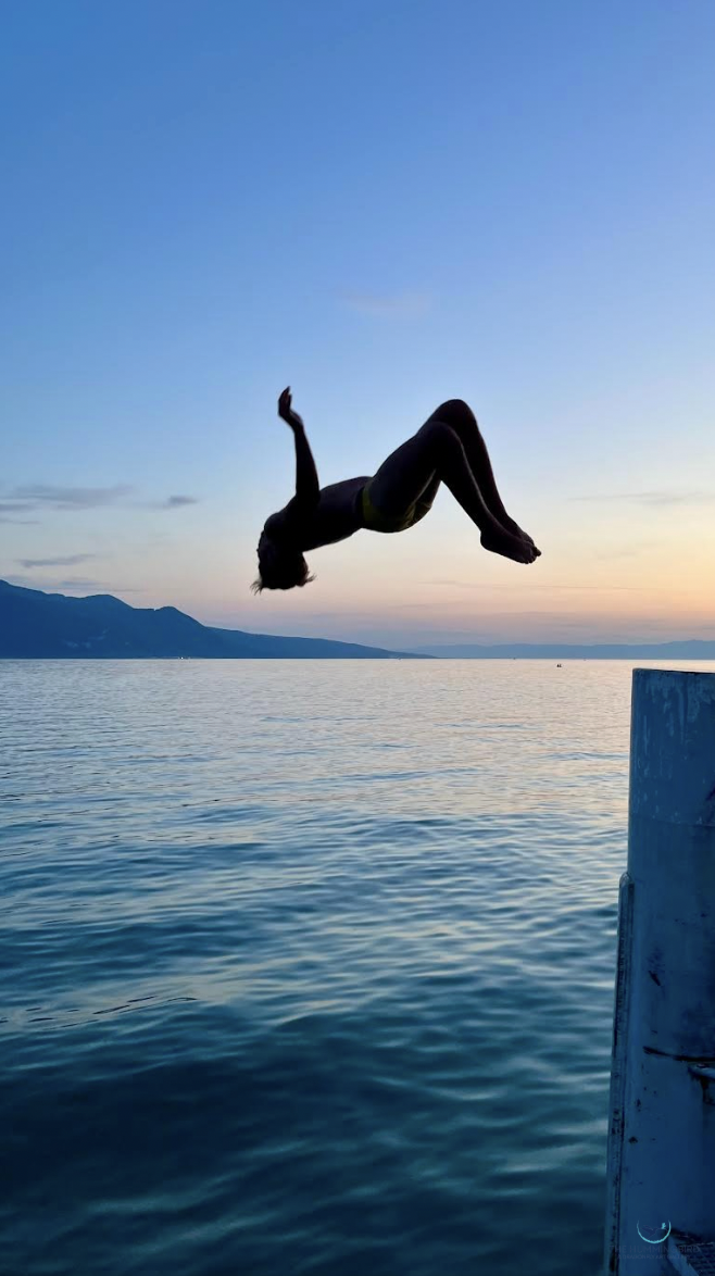 "The Dive" Brigitte B Burckhardt Vevey, Vaud, Switzerland Photography 
 80 cm x 45 cm 2024 $375 