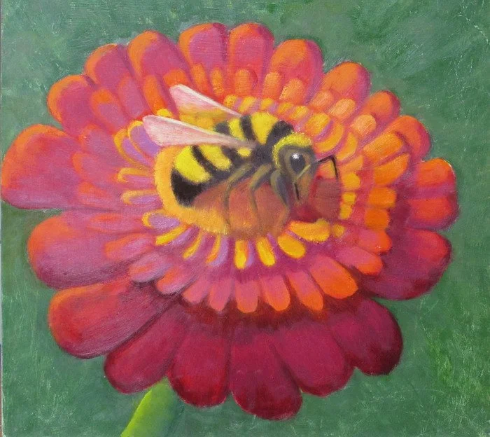"Mum is the Buzz!" Roger Carver 
Oil on Panel 12" x 12" 
2026 
$300 