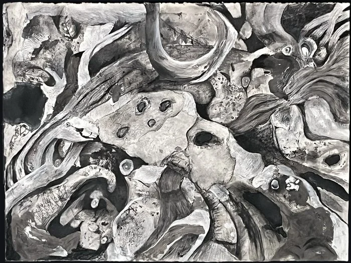 "Decomposition" Selina Littler 
Mixed Media 
15" x 20" 2026 
$900 
