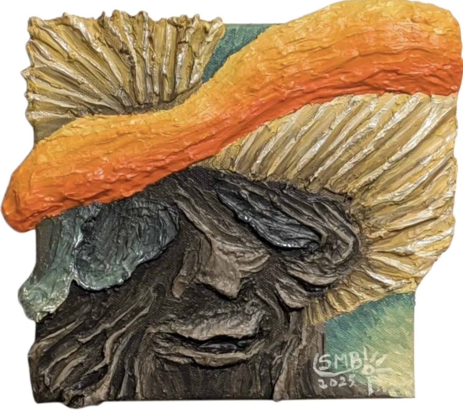 "Forest Bathing" Susan Bagrationoff Modeling Paste, Acrylic Paint with Metallic Mediums 
9" x 9" 
2025 
$300 
