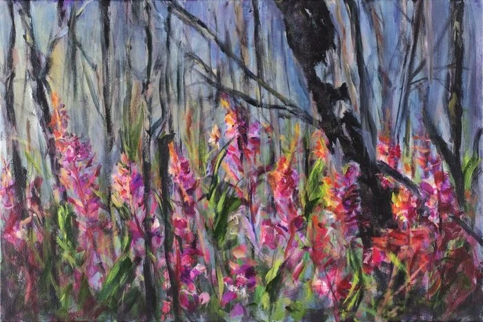 "The Start of a New Beginning" 
Charissa Smith 
Acrylic on Canvas 24" x 36" 
2025 $1,800 