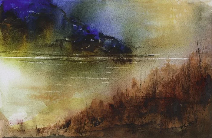 "Autumn Light" Nancy Trottner Watercolor 6.25" x 9.75" 
2024 
$700 