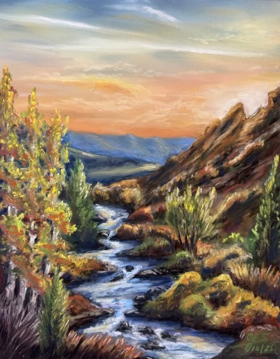 "High Country Serenity" Jim Slavik Soft Pastels 14" x 11" 
2025 $549 