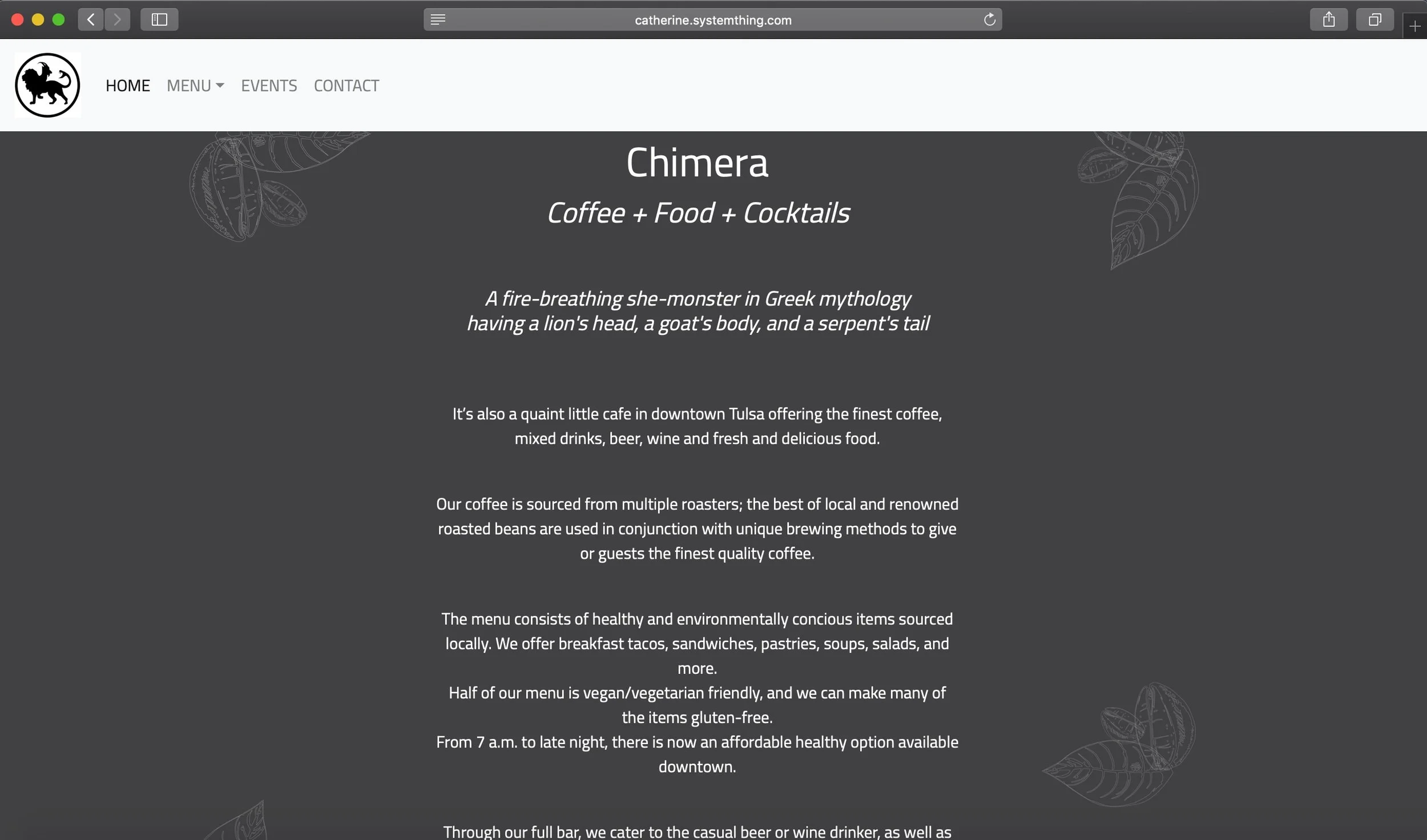 Homepage design