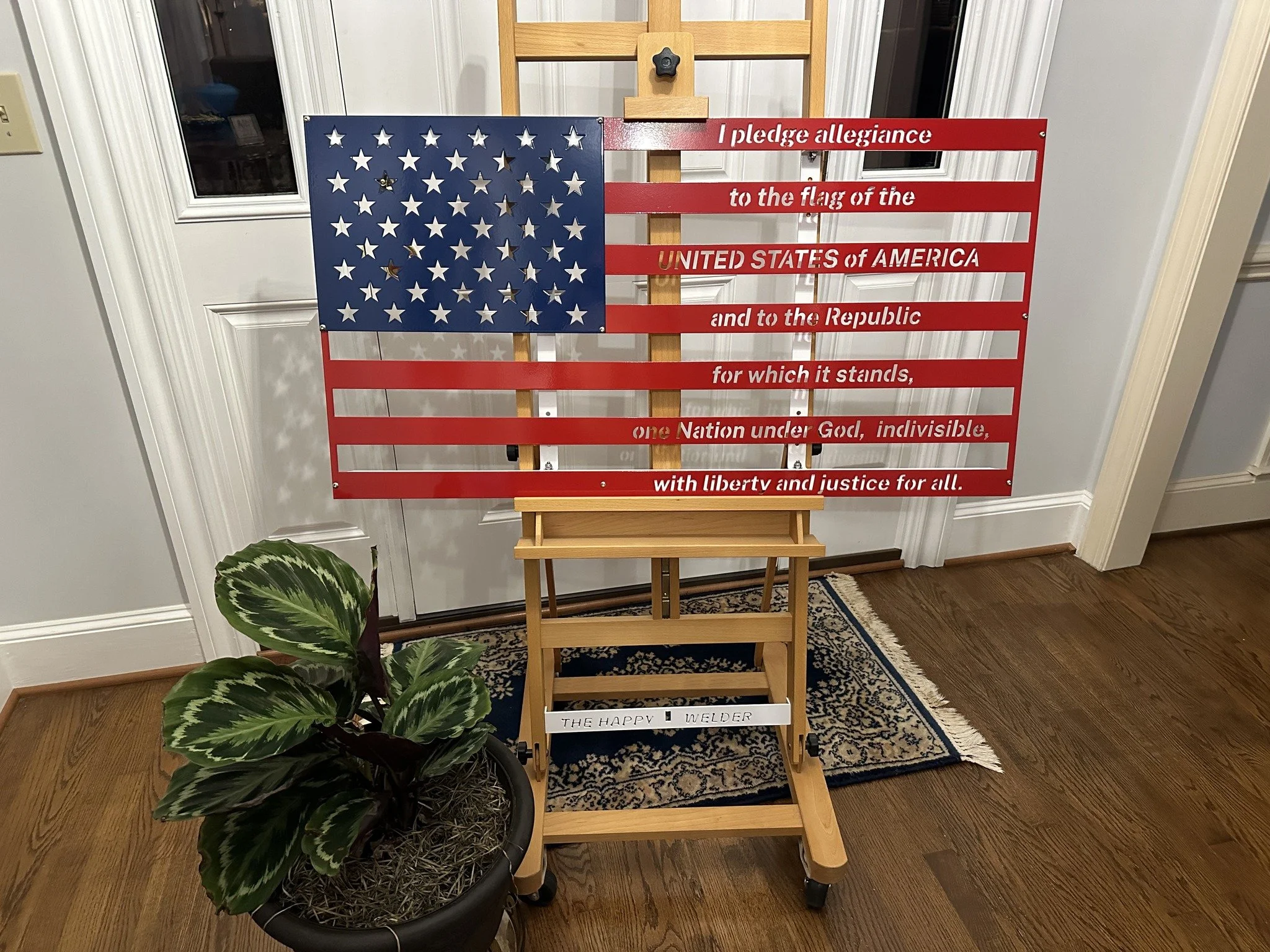 We have added an interesting variation of our original flag to our product line... the &quot;Aero&quot; flag. It is the same very high quality, absolutely beautiful 42&quot;x22&quot; American Pledge of Allegiance flag, but with the white solid back p