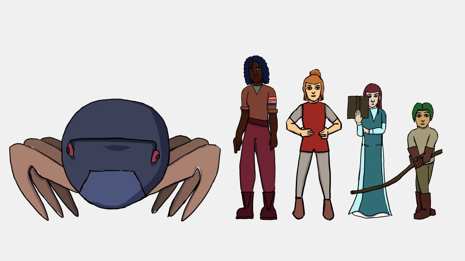 Mire monster and recruiter character turnaround