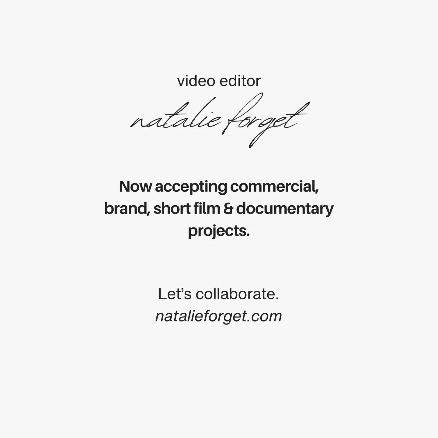 Are you a videographer, cinematographer, filmmaker with little time or energy left for post-production? Do you have a vision but need help bringing it to life?

I have limited availability now! Let&rsquo;s connect. 

#videoeditor #filmeditor #editorf