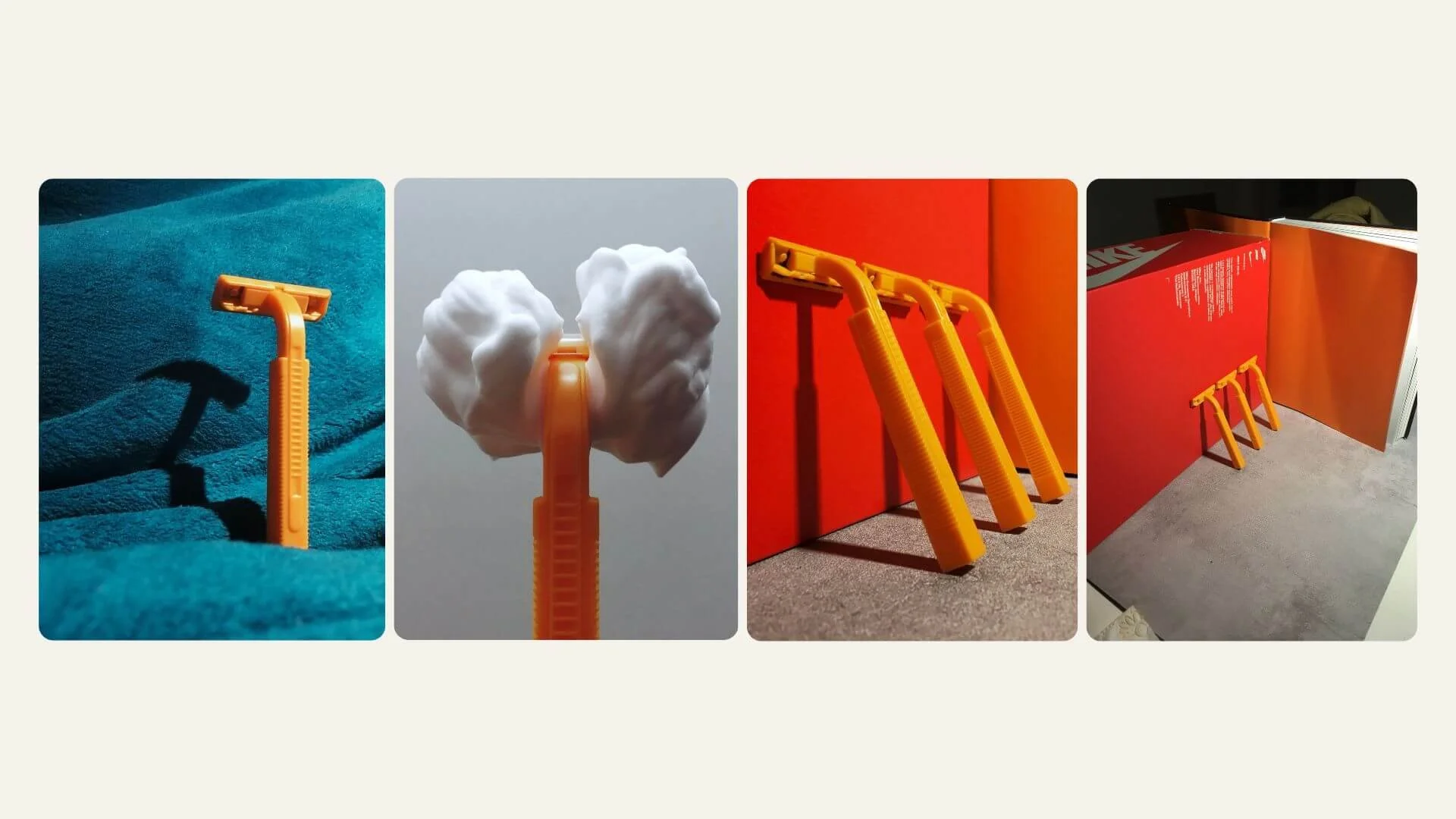 Creative mobile photography idea - taking photos of razors at home