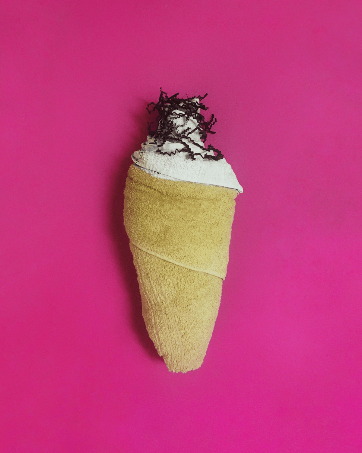 Mobile Photography ShotOniPhone Creative Still Life of ice cream made of bathroom towels