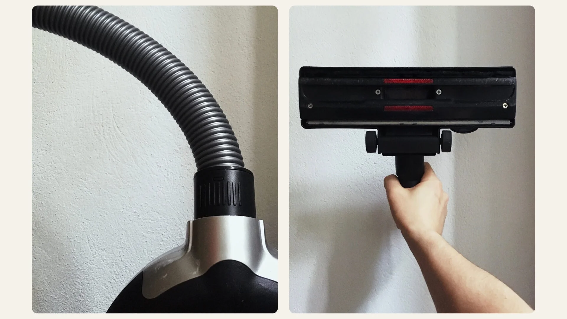 Creative Smartphone Photography snap of the vacuum cleaner details shot on iPhone, hand holding a handle, and a pipe of the main part