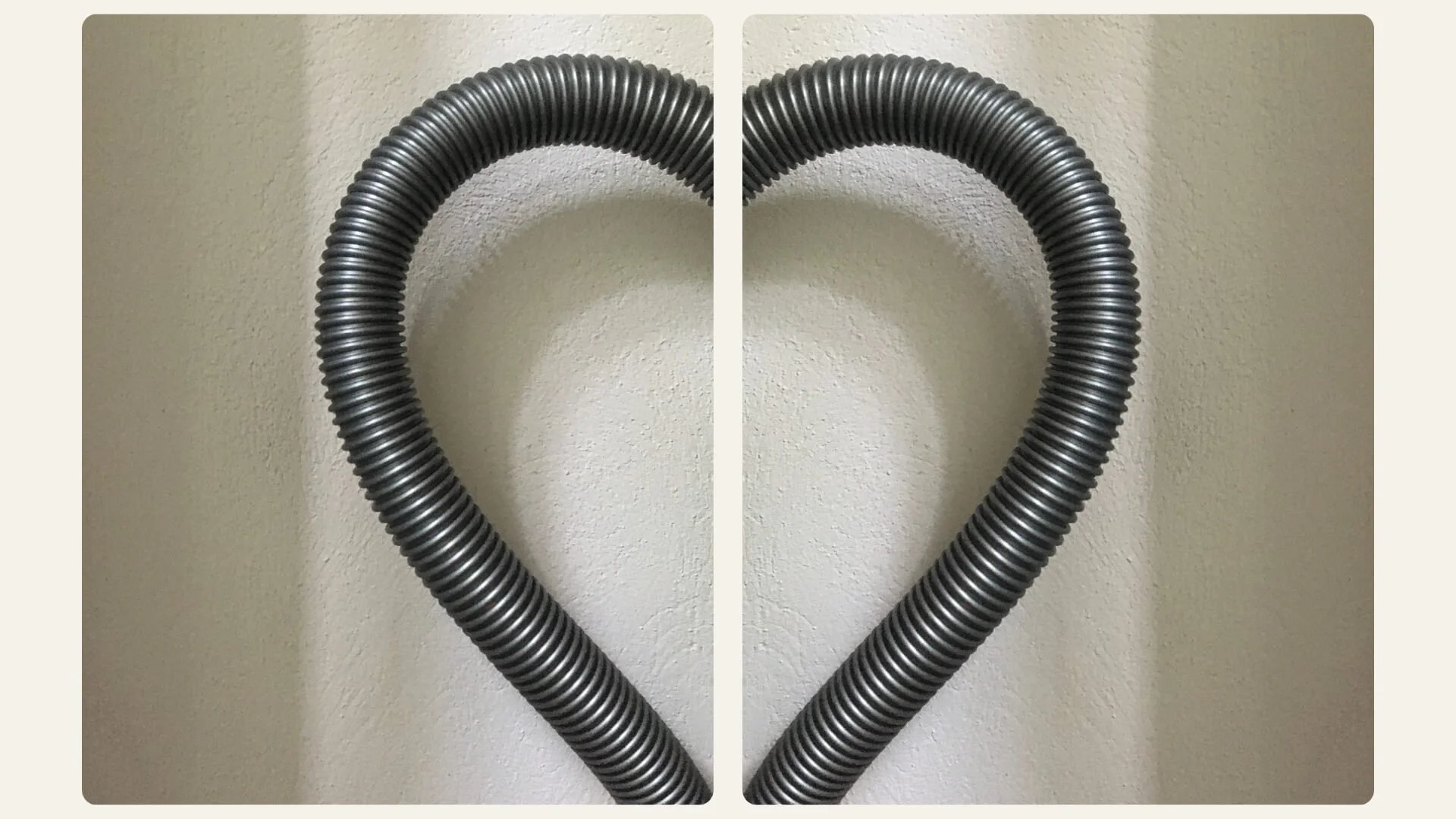 Creative Smartphone Photography snap of the vacuum cleaner details shot on iPhone, tube in a shape of a heart
