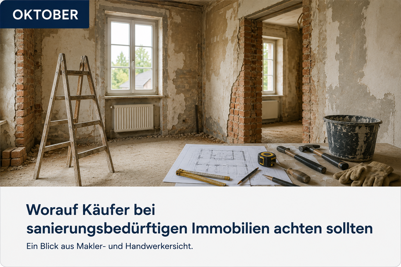Worauf Käufer bei sanierungsbedürftigen Immobilien achten sollten