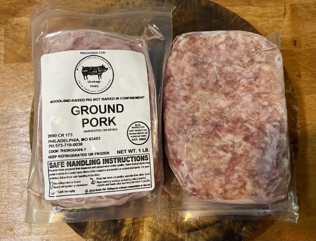 Ground pork sausage - unseasoned