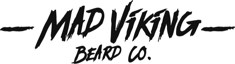 Logo of Mad Viking Beard Co. in black text with a stylized, rugged font.