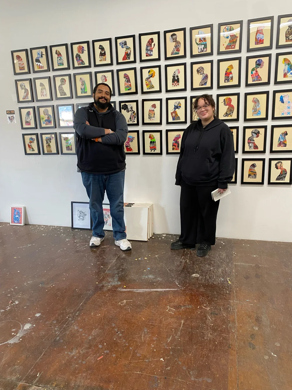 Daniels with Bayala in front of his new body of work