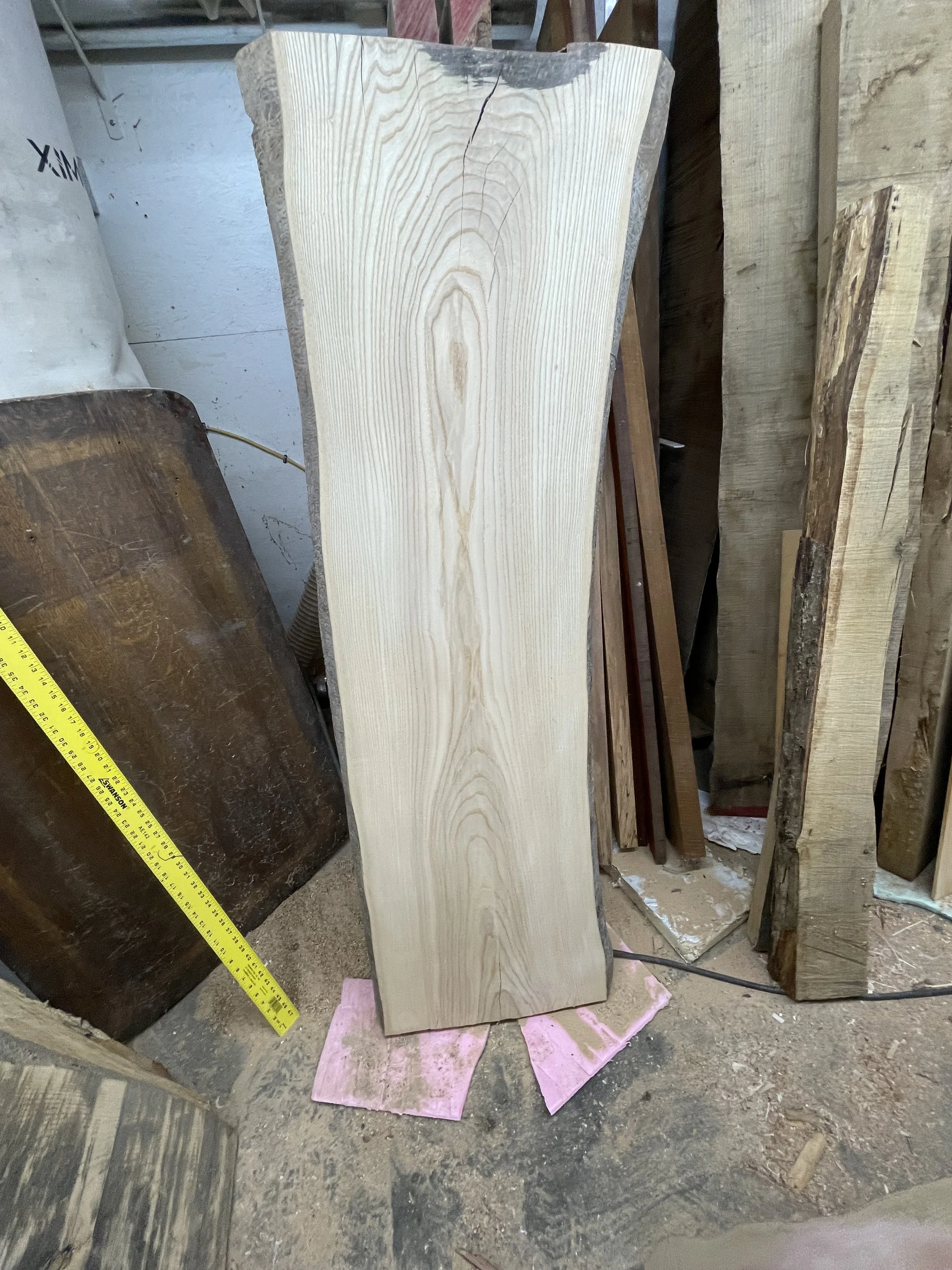 Locally Sourced Live Edge Woodworking Ash Slab | Located in Dix Hills, NY Long Island