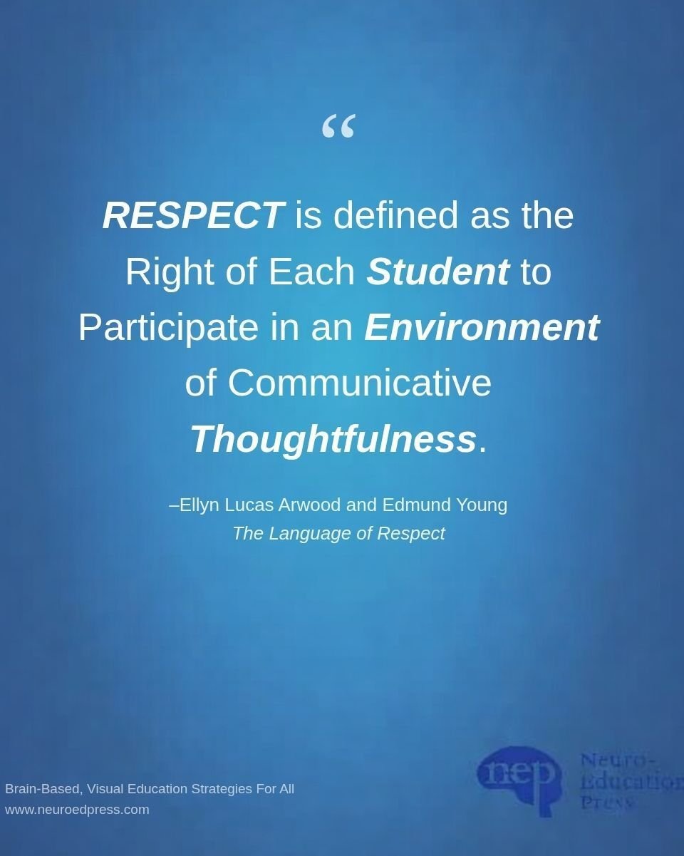Is &lsquo;respect&rsquo; something that can be taught to others, or must this concept be acquired by each unique individual?

Moreover, why do children in some classrooms treat others with dignity and respect, while students in other learning environ